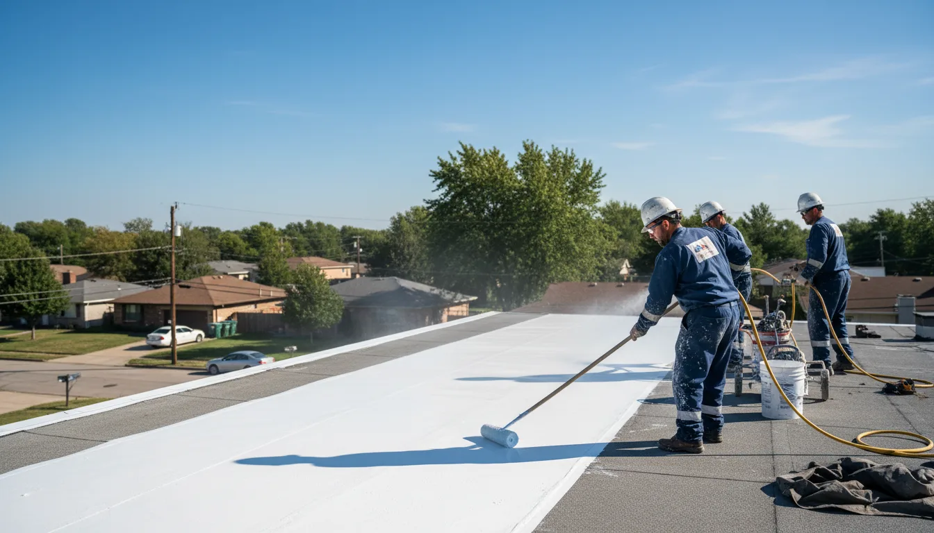 Commercial roof coating in Forsyth, IL near me